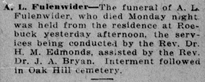 A.L. Fulenwider obituary